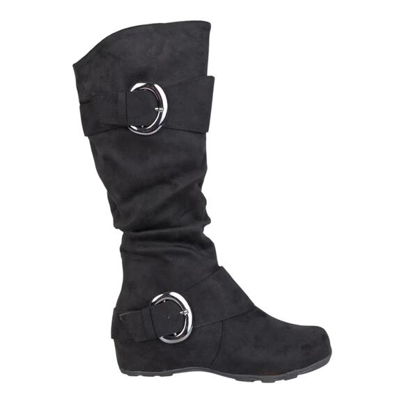 Journee Collection Women's Jester Rouched Mid Shaft Boots Black Size 9 M - Picture 2 of 4